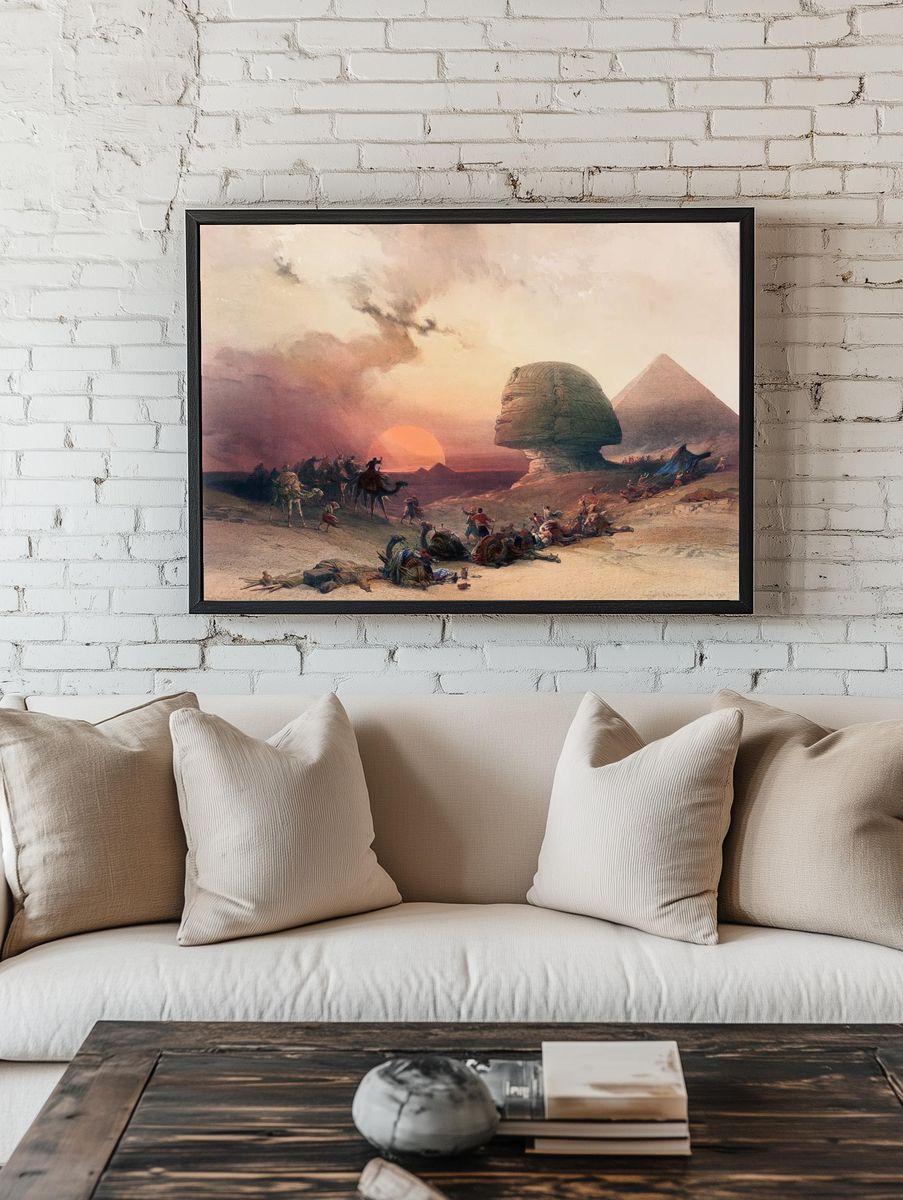 Sphinx at Sunset Desert Print room preview