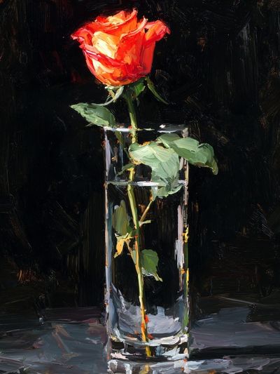 Red Rose Still Life Painting Poster. poster print