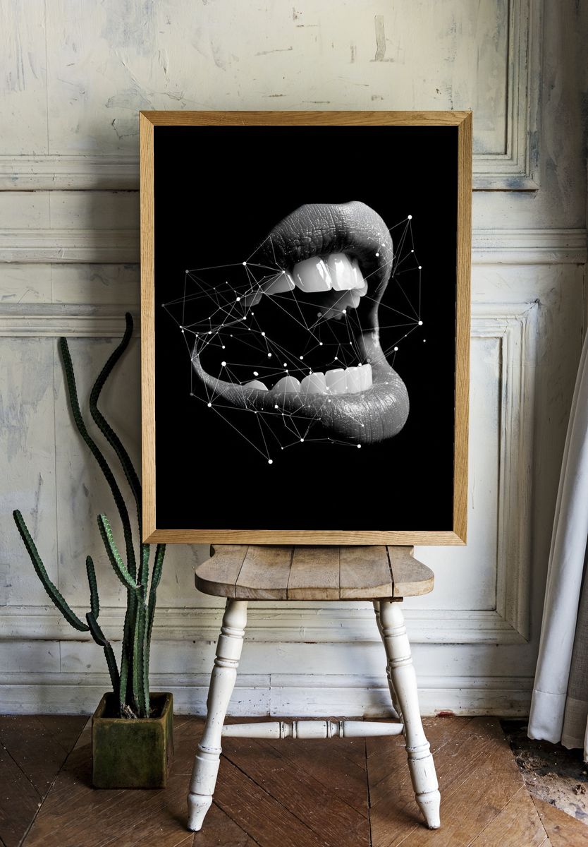 Abstract Mouth — Fine Art Print room preview