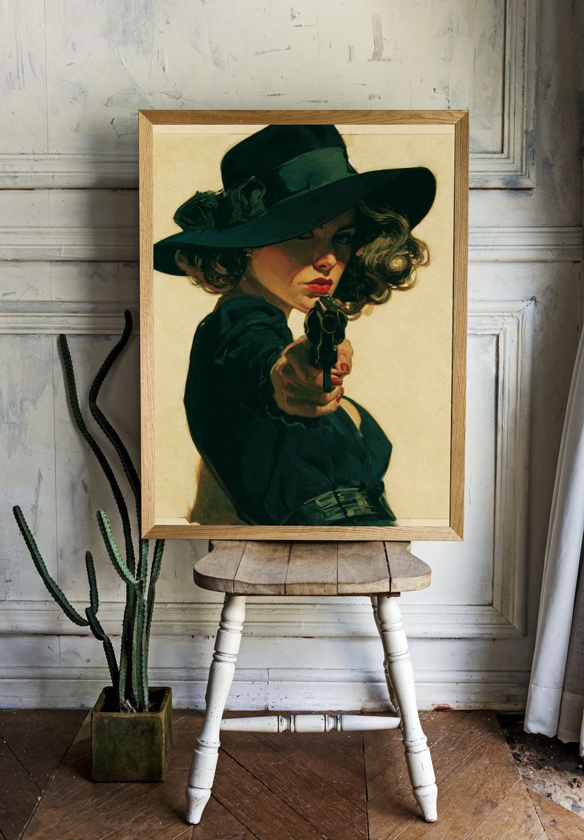Cowgirl Portrait — Fine-Art Print. — room view 1