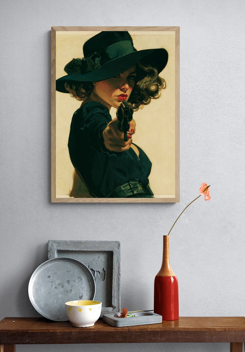 Cowgirl Portrait — Fine-Art Print. — room view 3