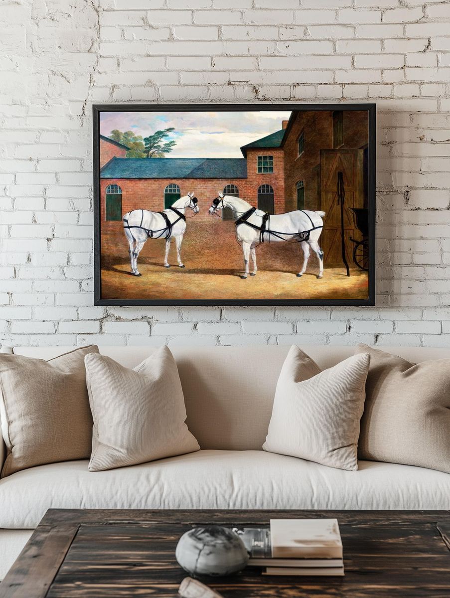 Two White Horses — Fine Art Print room preview