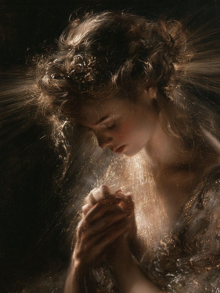 Praying Woman Fine-Art Poster. poster detail