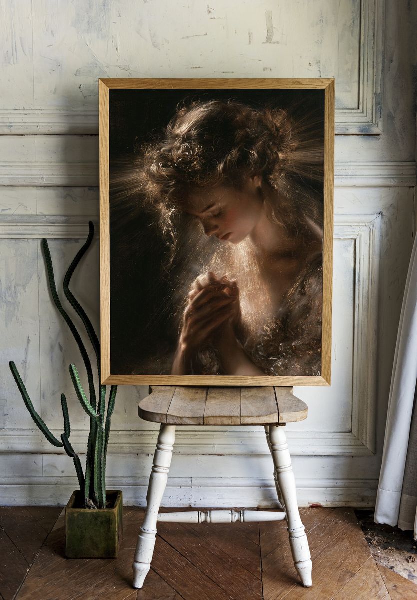Praying Woman Fine-Art Poster. — room view 1