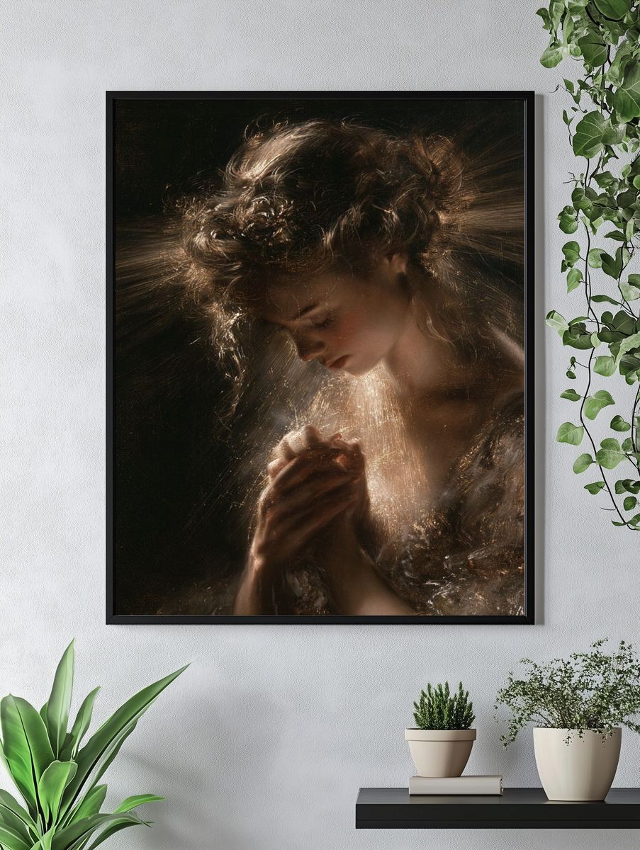 Praying Woman Fine-Art Poster. — room view 4