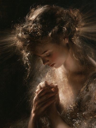 Praying Woman Fine-Art Poster. poster