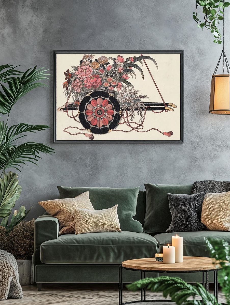 Floral Arrangement with Decorative Shield Poster. — room view 4