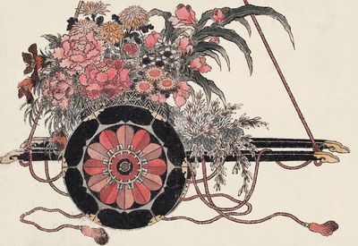 Floral Arrangement with Decorative Shield Poster. poster print