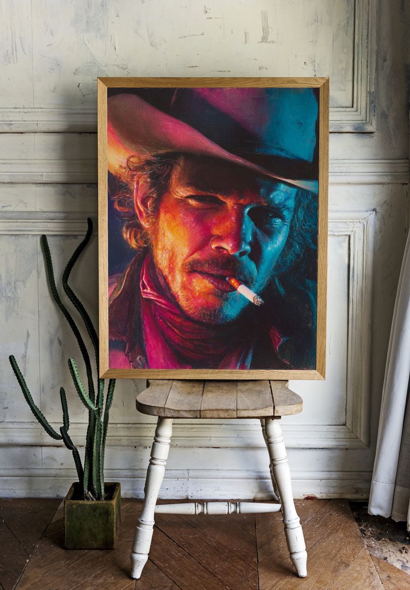 Cowboy Portrait Fine-Art Poster room preview