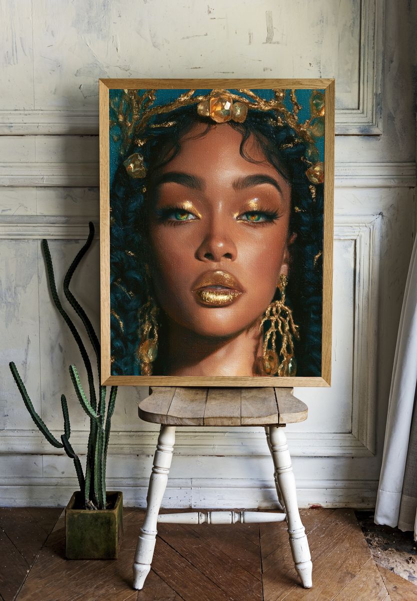 Gilded Portrait Fine-Art Poster. — room view 1