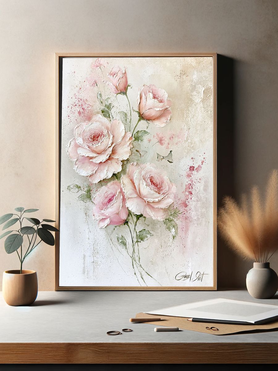 Blush Roses Fine-Art Print. — room view 2