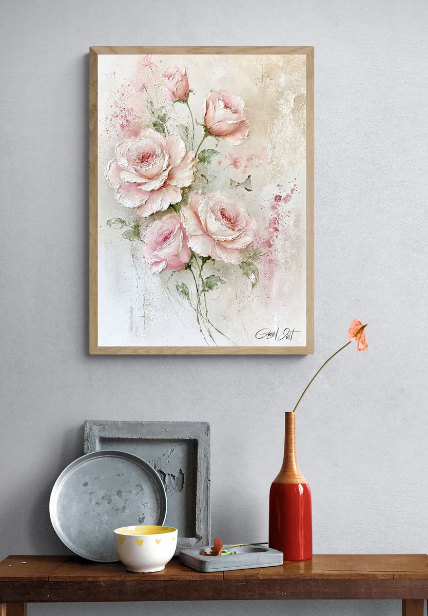 Blush Roses Fine-Art Print. — room view 3