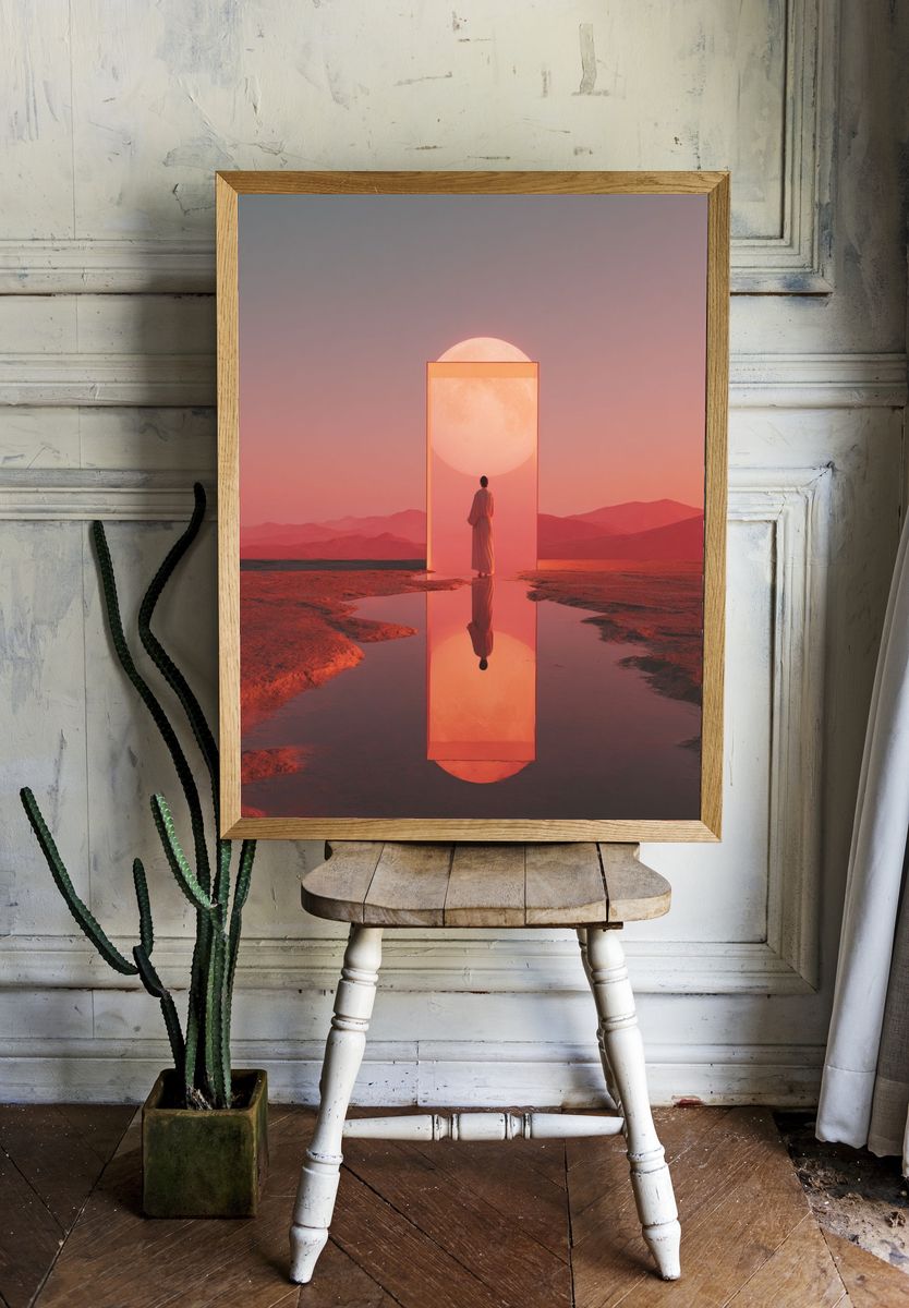 Mystical Moon Portal — Fine Art Print. room preview