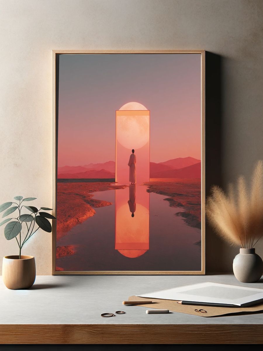 Mystical Moon Portal — Fine Art Print. — room view 2