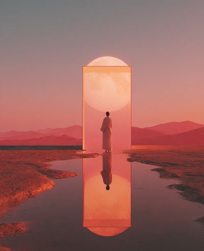 Mystical Moon Portal — Fine Art Print. poster