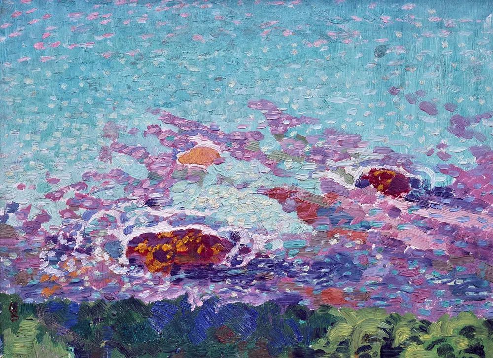 Ocean Coast painting high resolution. poster detail