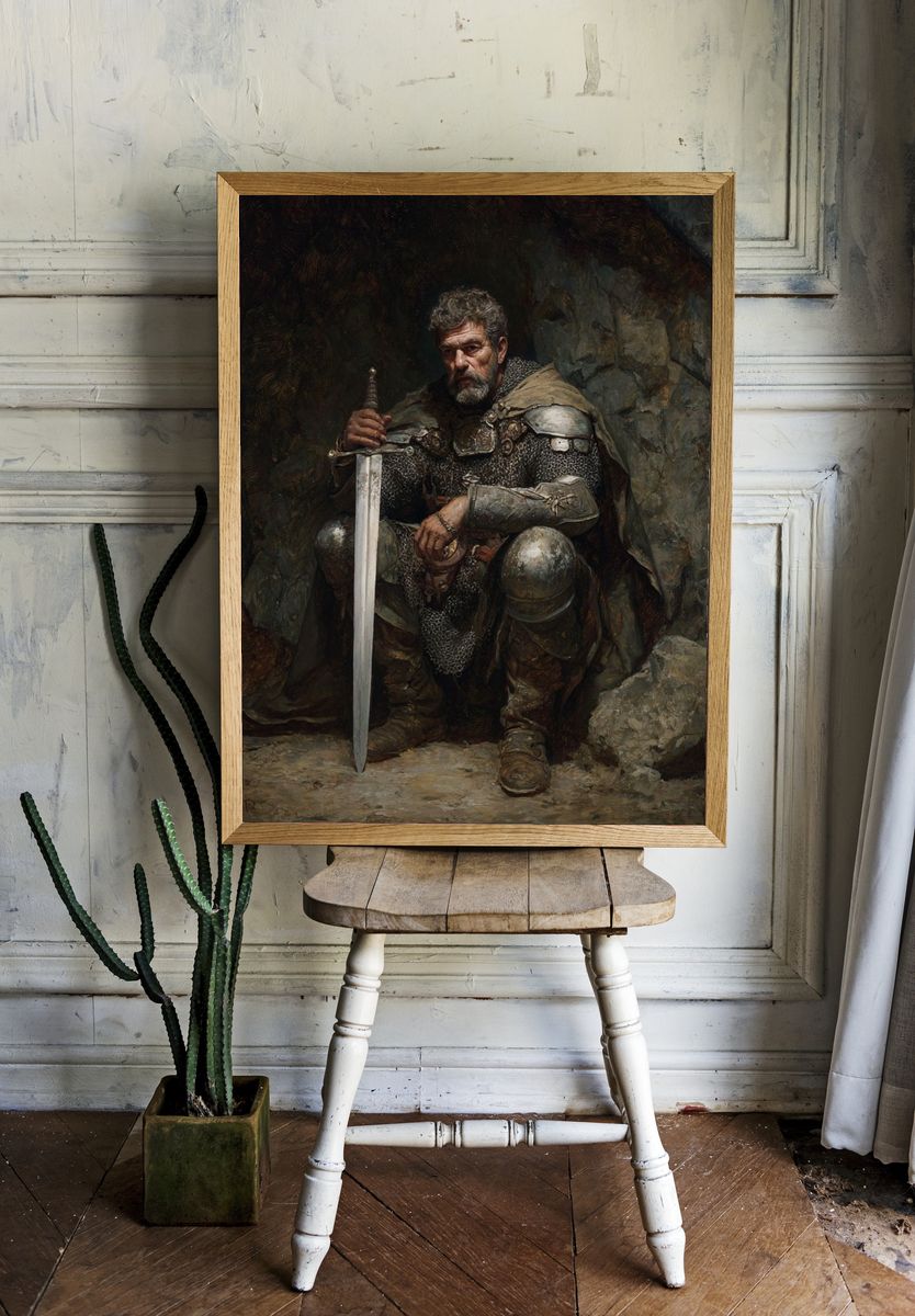 Armored Knight — Fine-Art Print. room preview