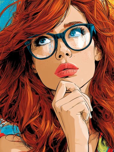 Red-Haired Woman Pop Art Poster. poster