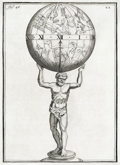 Atlas Holding the Celestial Sphere — Fine Art Print. poster
