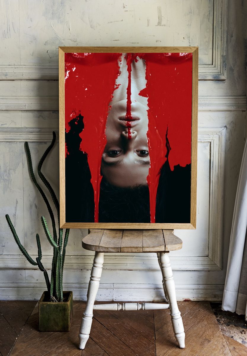 Red Paint Portrait Print. room preview