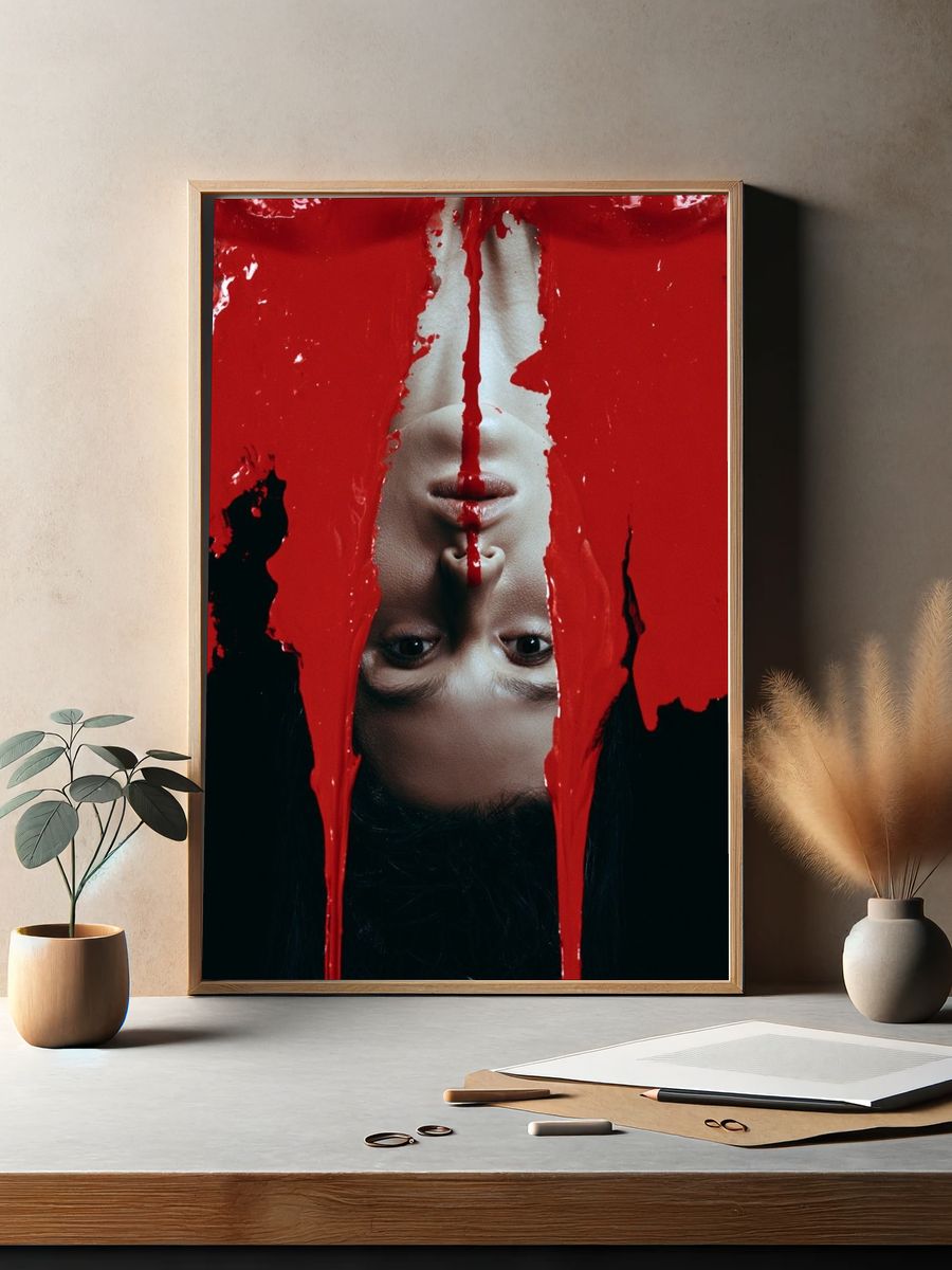 Red Paint Portrait Print. — room view 2