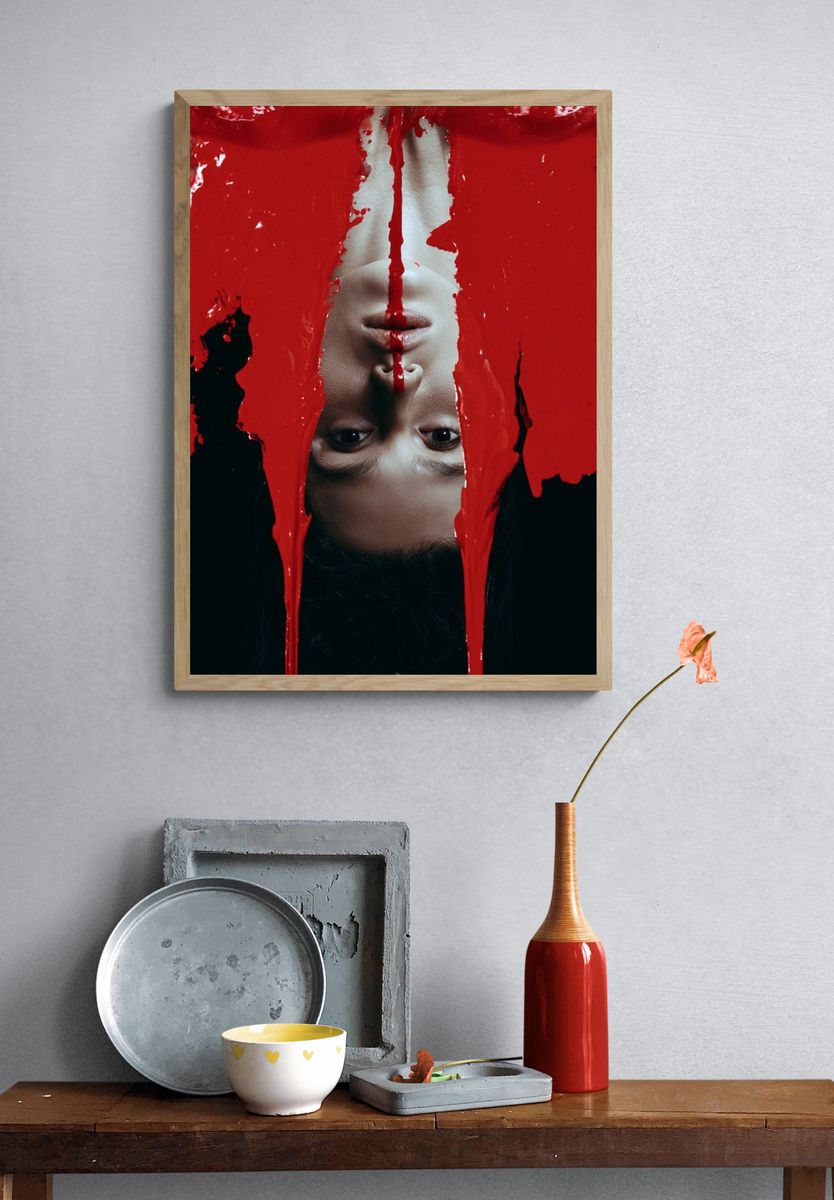 Red Paint Portrait Print. — room view 3