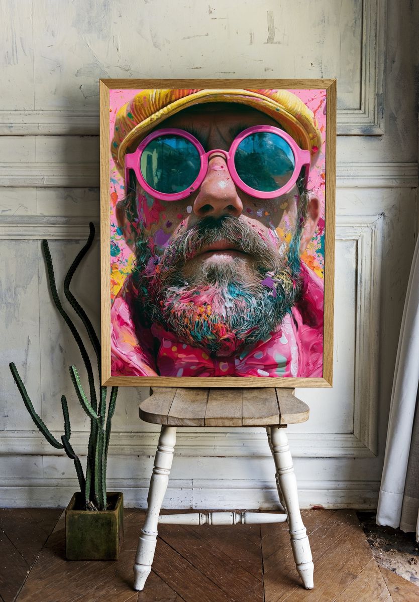 Color Splash Portrait Poster. — room view 1