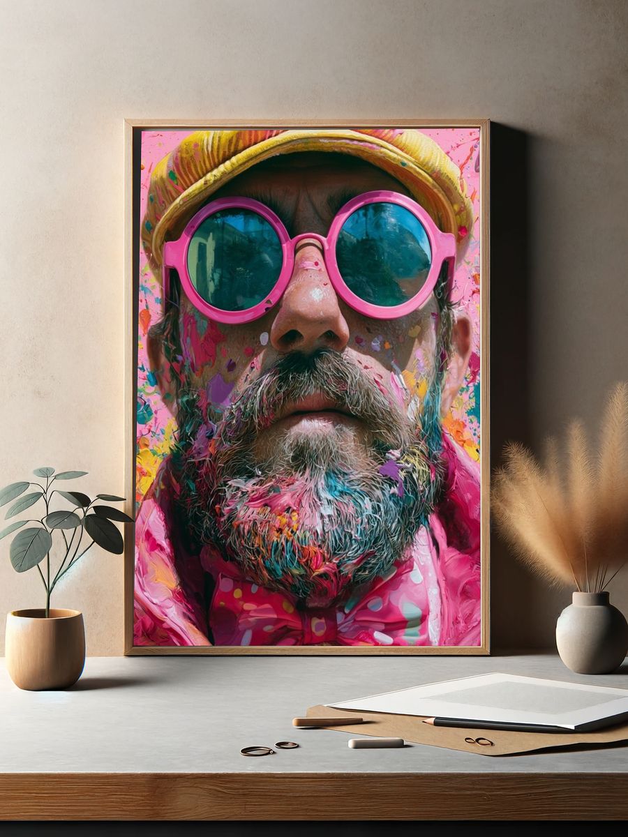 Color Splash Portrait Poster. — room view 2