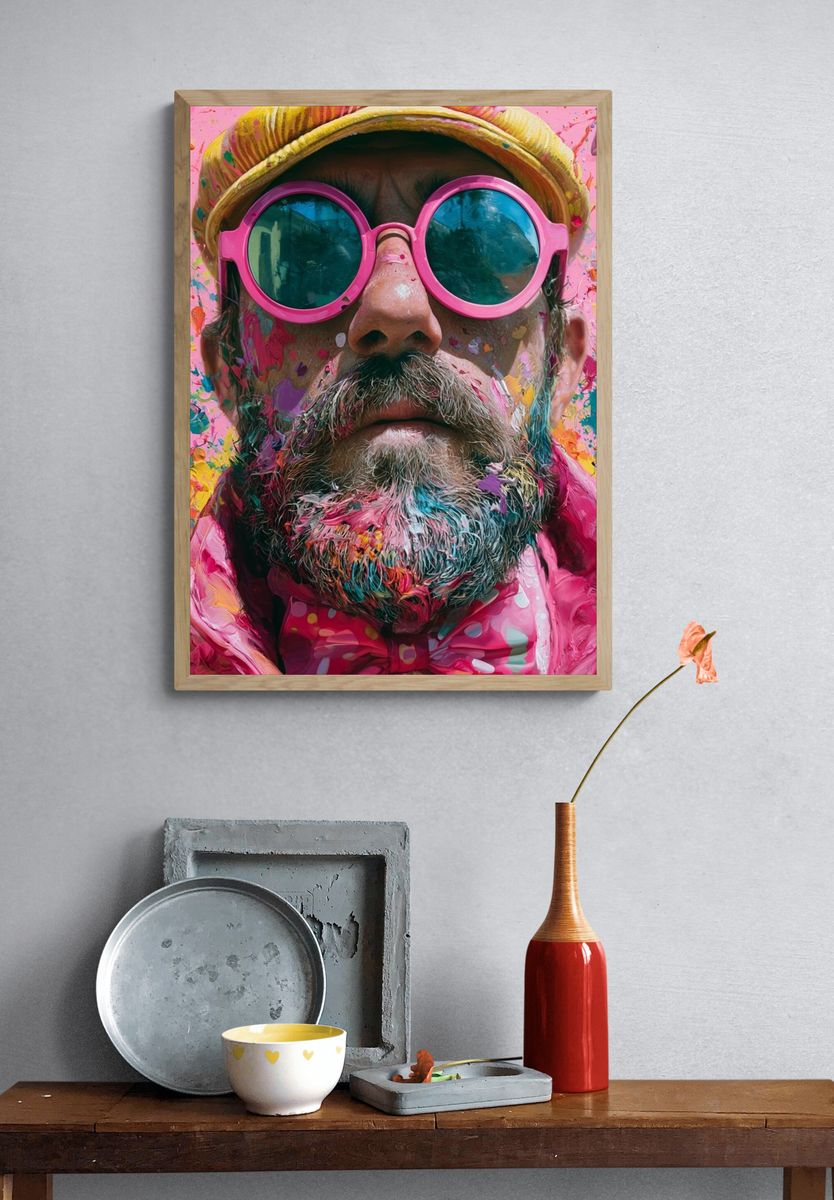 Color Splash Portrait Poster. — room view 3