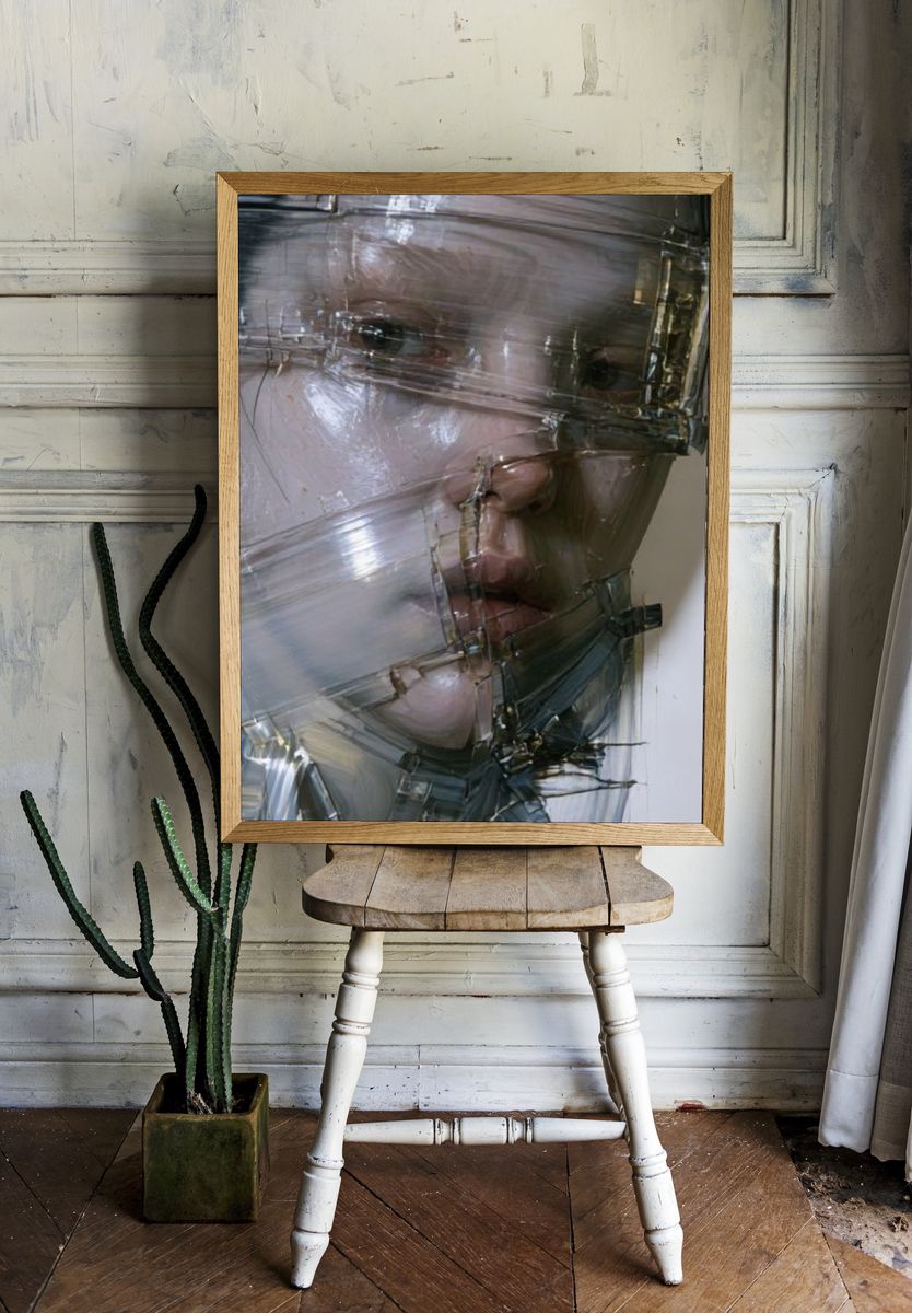 Fragmented Face Contemporary Print. room preview