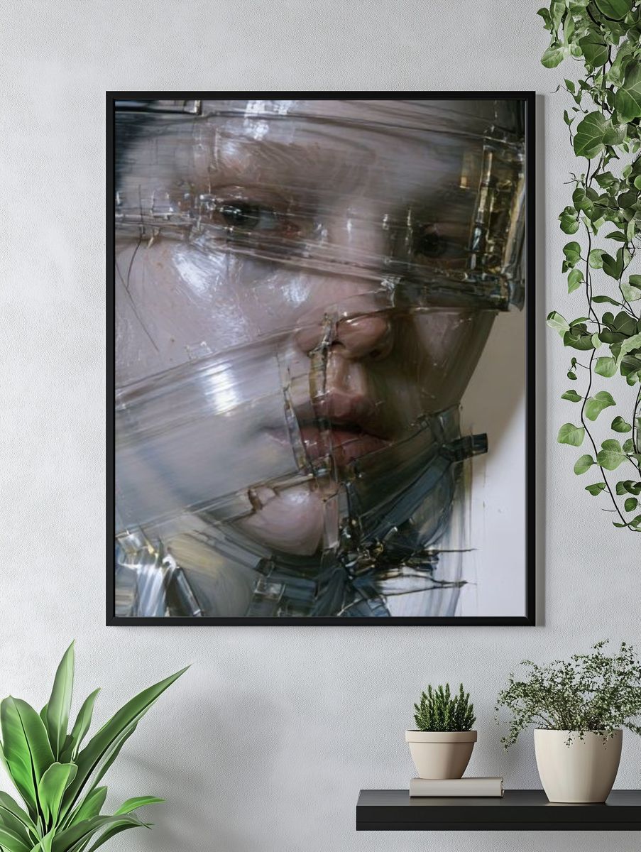 Fragmented Face Contemporary Print. — room view 4