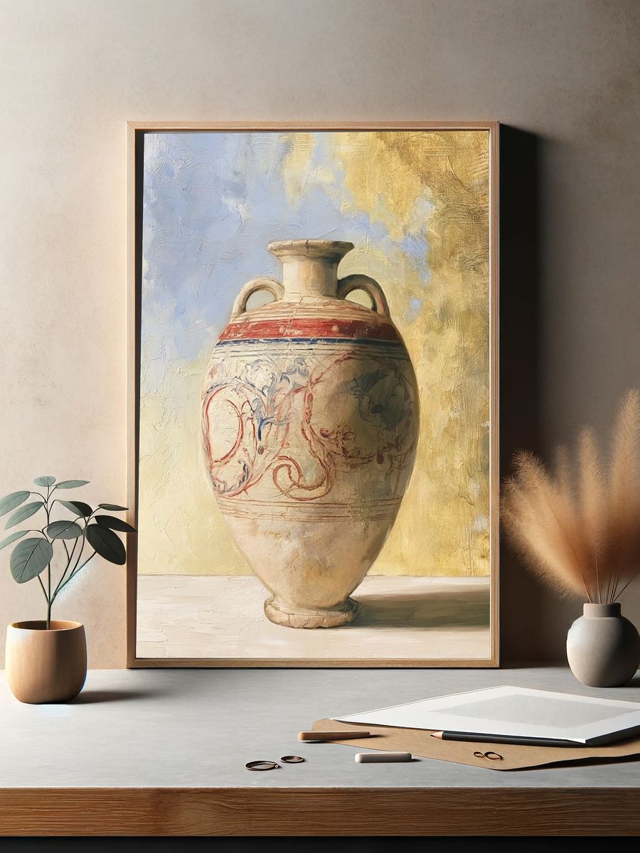 Ancient Ceramic Vase Fine-Art Print. — room view 2