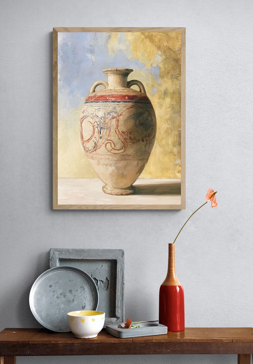 Ancient Ceramic Vase Fine-Art Print. — room view 3