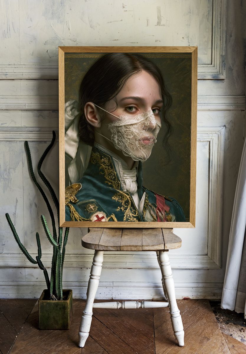 Masked Portrait Fine-Art Print. — room view 1