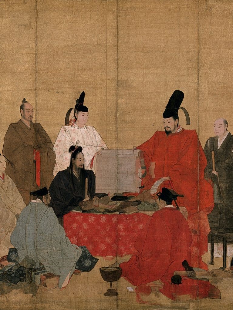 Ancient Court Gathering Fine-Art Print. poster — fine-art art