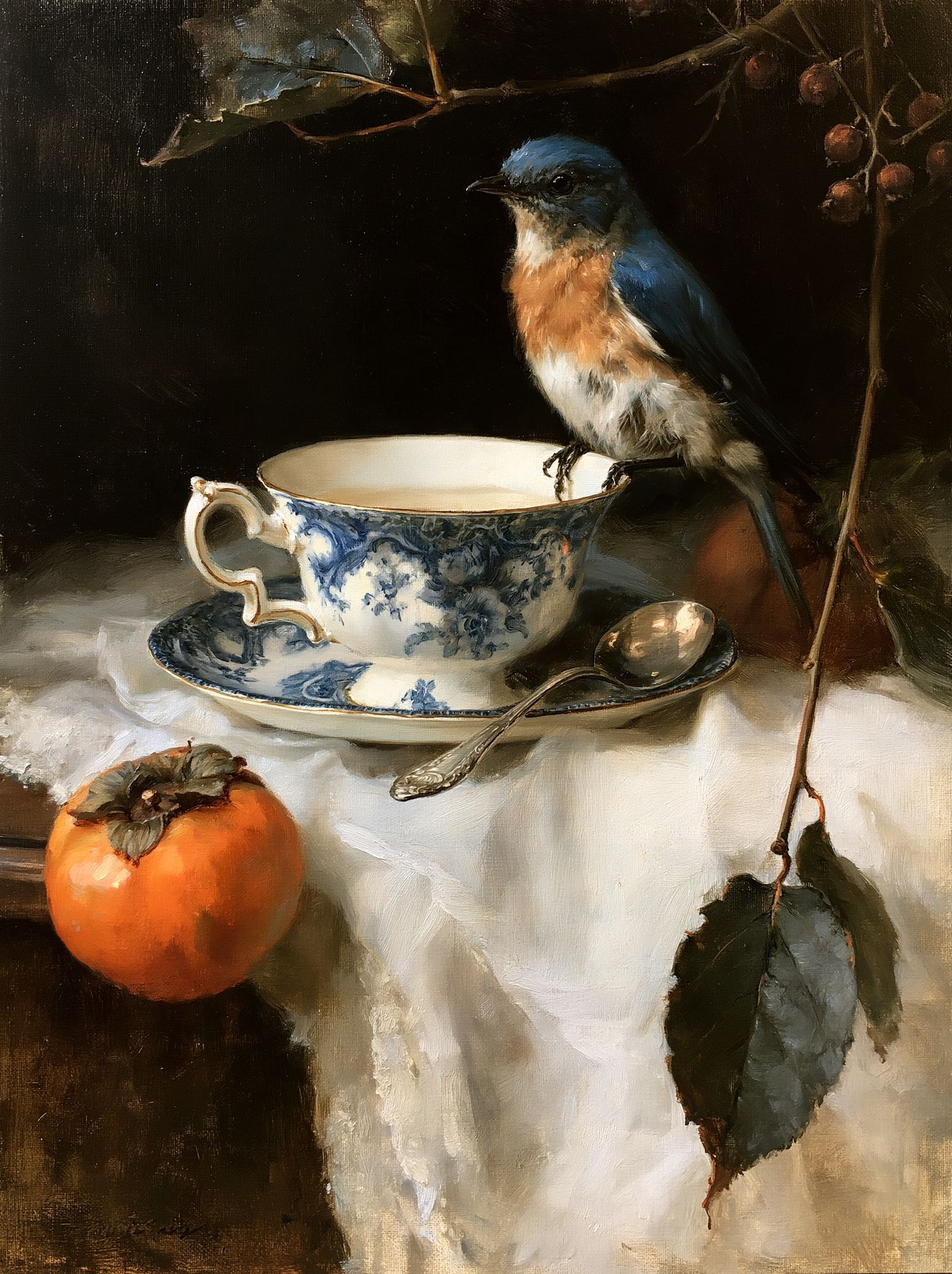 Bluebird Still Life Poster. poster — fine-art art