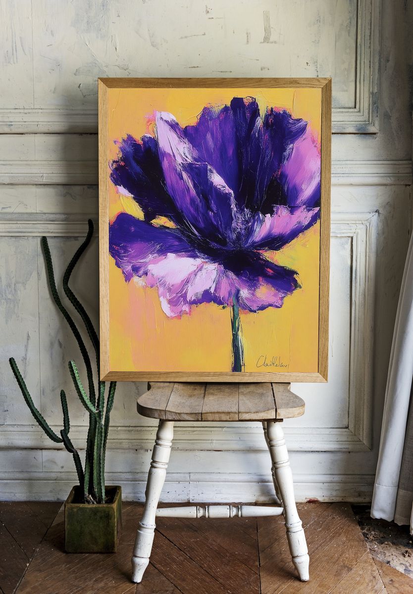 Vibrant Purple Flower — Fine Art Print. room preview