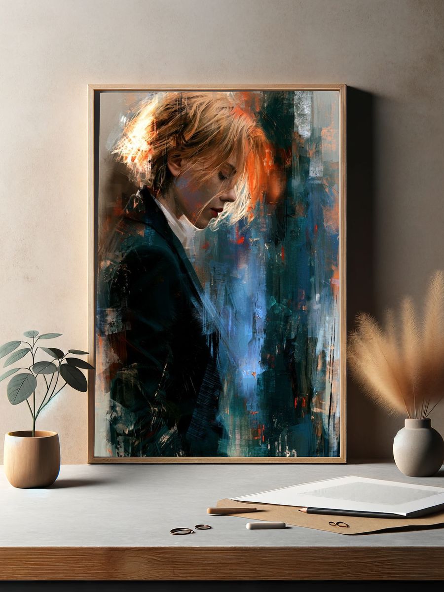 Contemplative Woman Fine-Art Print. — room view 2