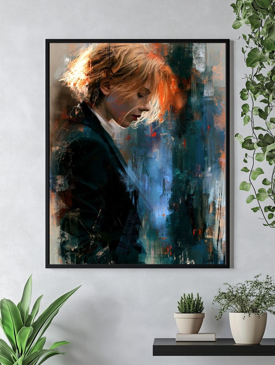 Contemplative Woman Fine-Art Print. — room view 4