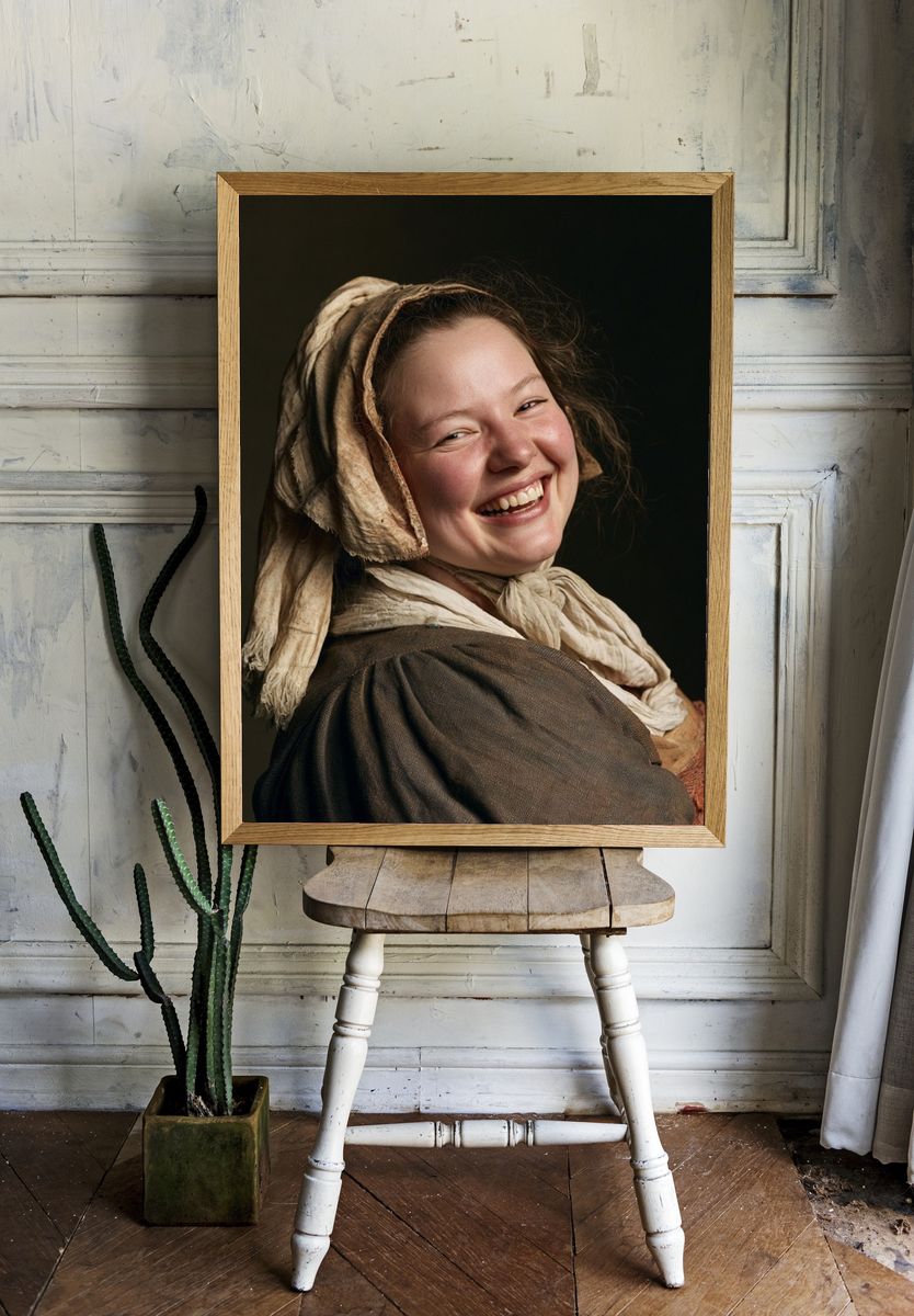 Smiling Girl Portrait Print. — room view 1