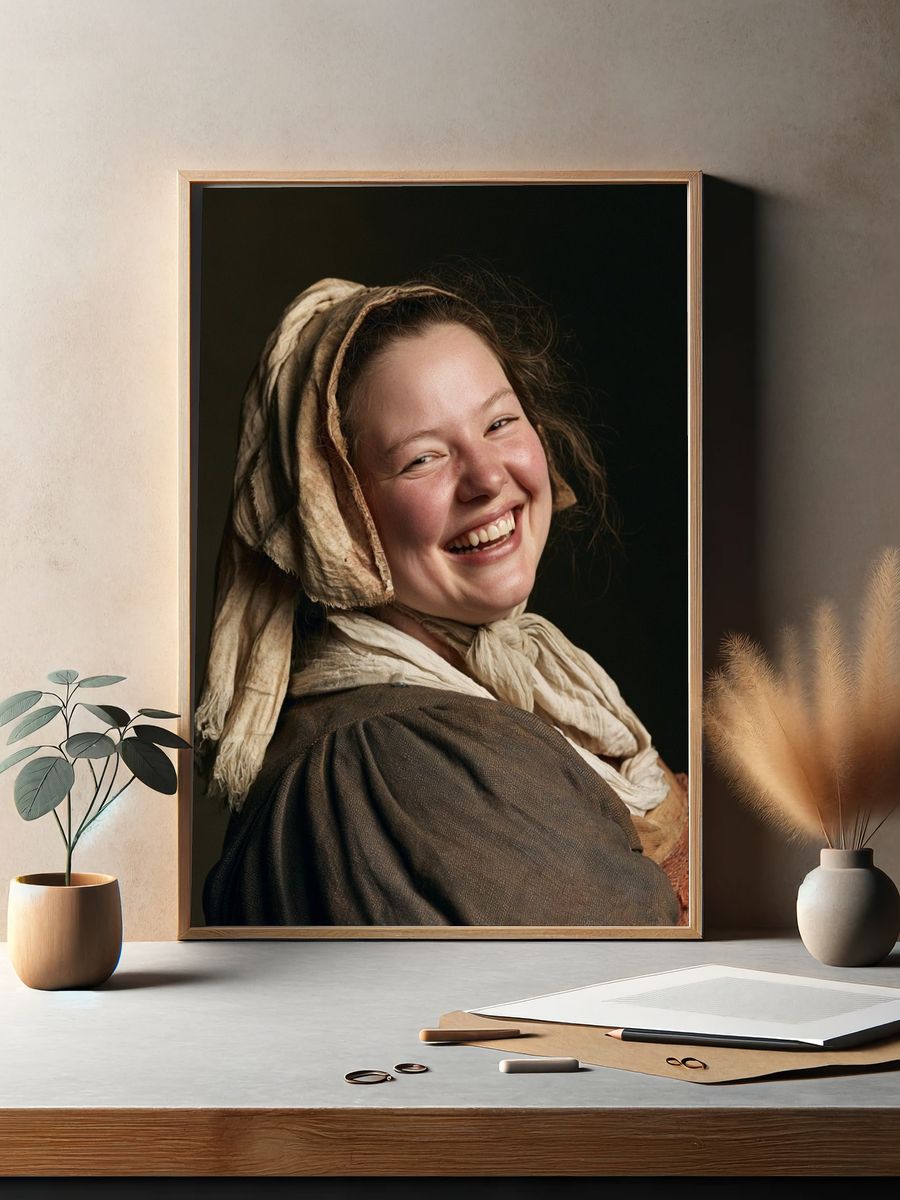 Smiling Girl Portrait Print. — room view 2
