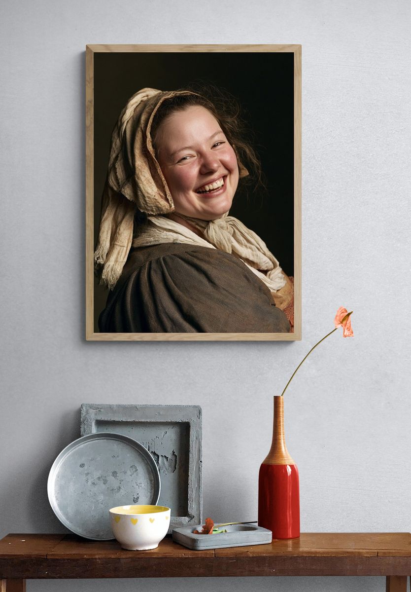 Smiling Girl Portrait Print. — room view 3