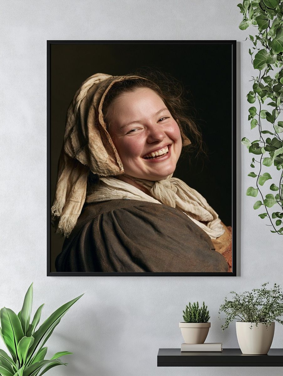 Smiling Girl Portrait Print. — room view 4
