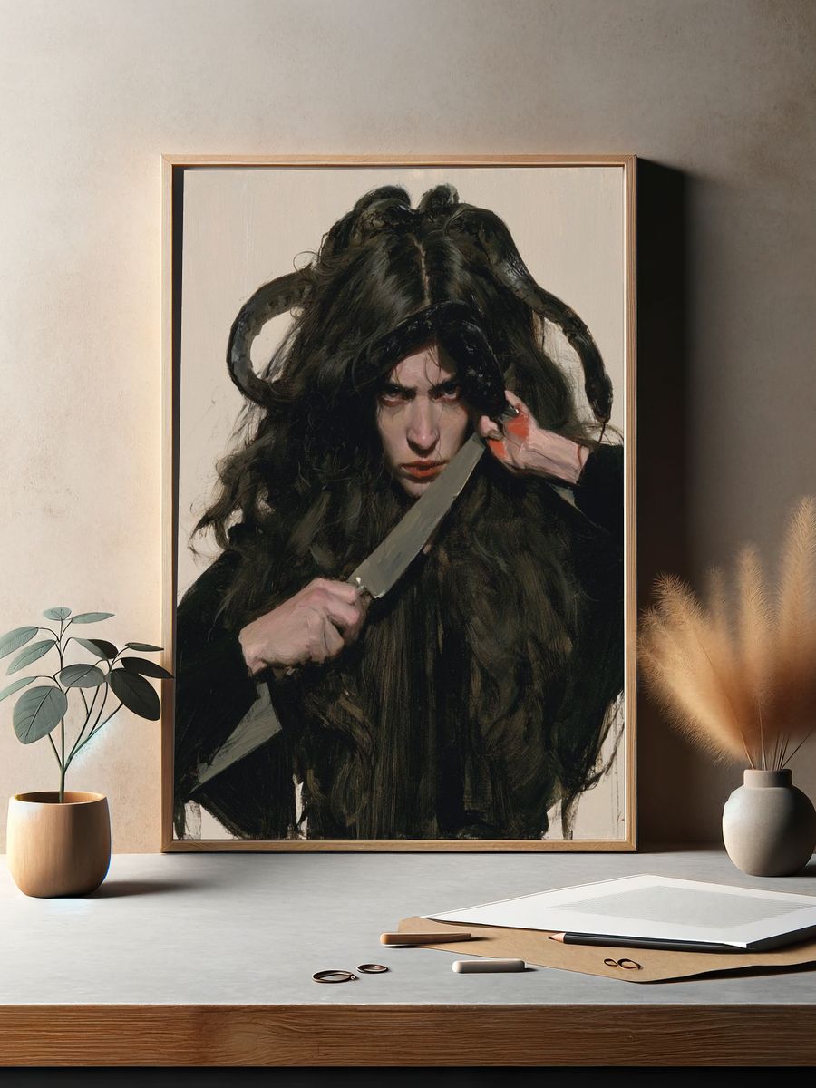 Medusa Portrait — Fine-Art Print. — room view 2
