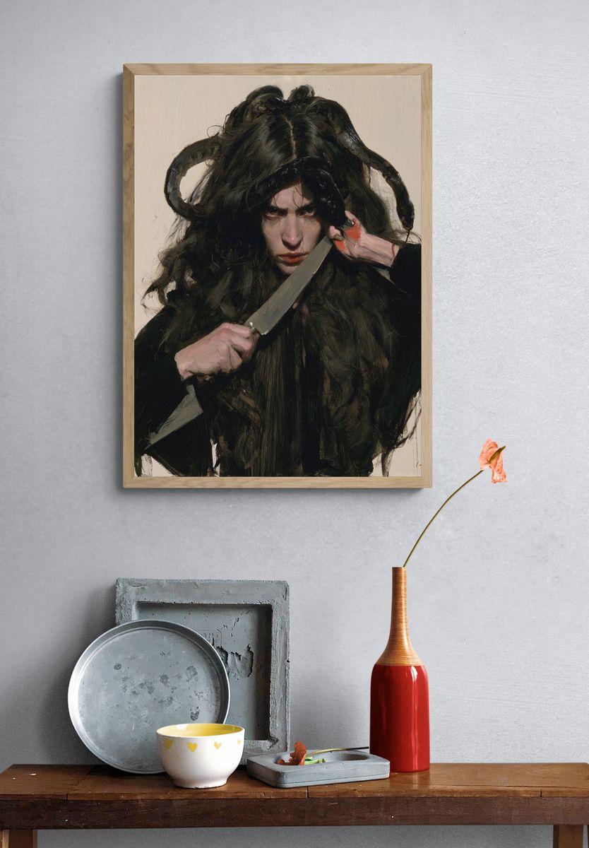 Medusa Portrait — Fine-Art Print. — room view 3