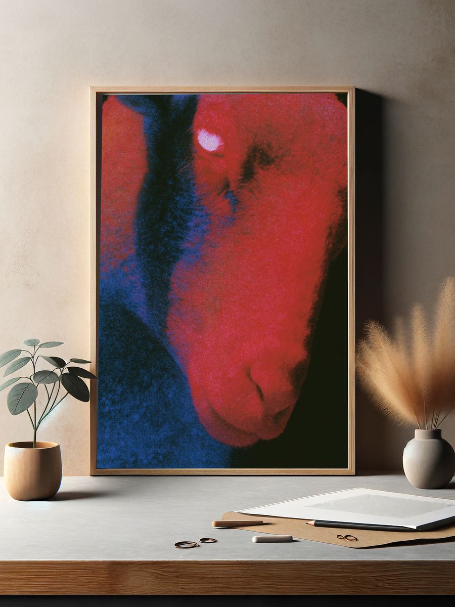 Abstract Neon Face Poster. — room view 2