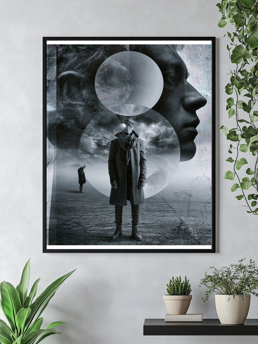 Surreal Monochrome Portrait Print. — room view 4