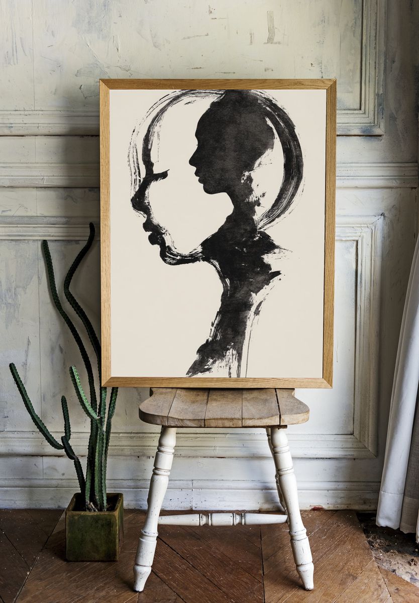 Ink Profile Silhouette Print. room preview