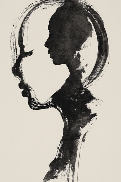 Ink Profile Silhouette Print.