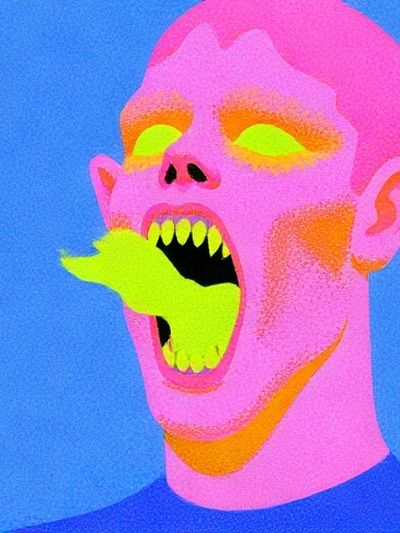 Neon Scream Pop-Art Poster.